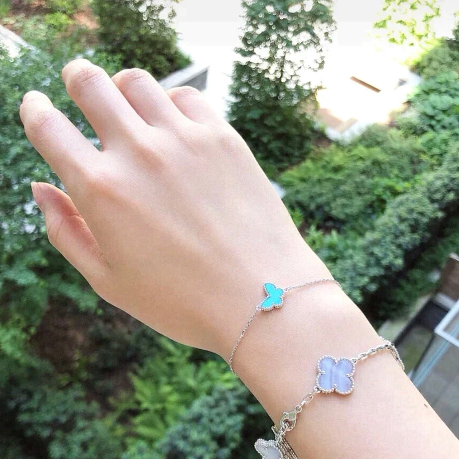 [Lumi Jewelry]BUTTERFLY TURQUOISE BUTTERFLY BRACELET SILVER
