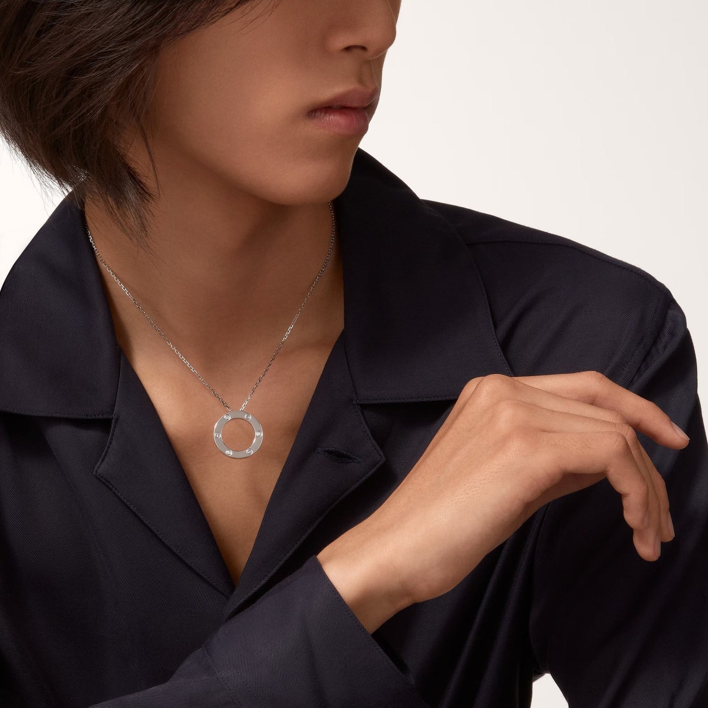 [Lumi Jewelry]LOVE NECKLACE 16MM 3 DIAMONDS