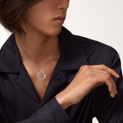 [Lumi Jewelry]LOVE NECKLACE 16MM 3 DIAMONDS