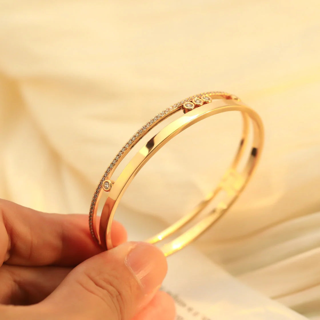 [Lumi Jewelery]Move Romane Diamond Bangle Bracelet