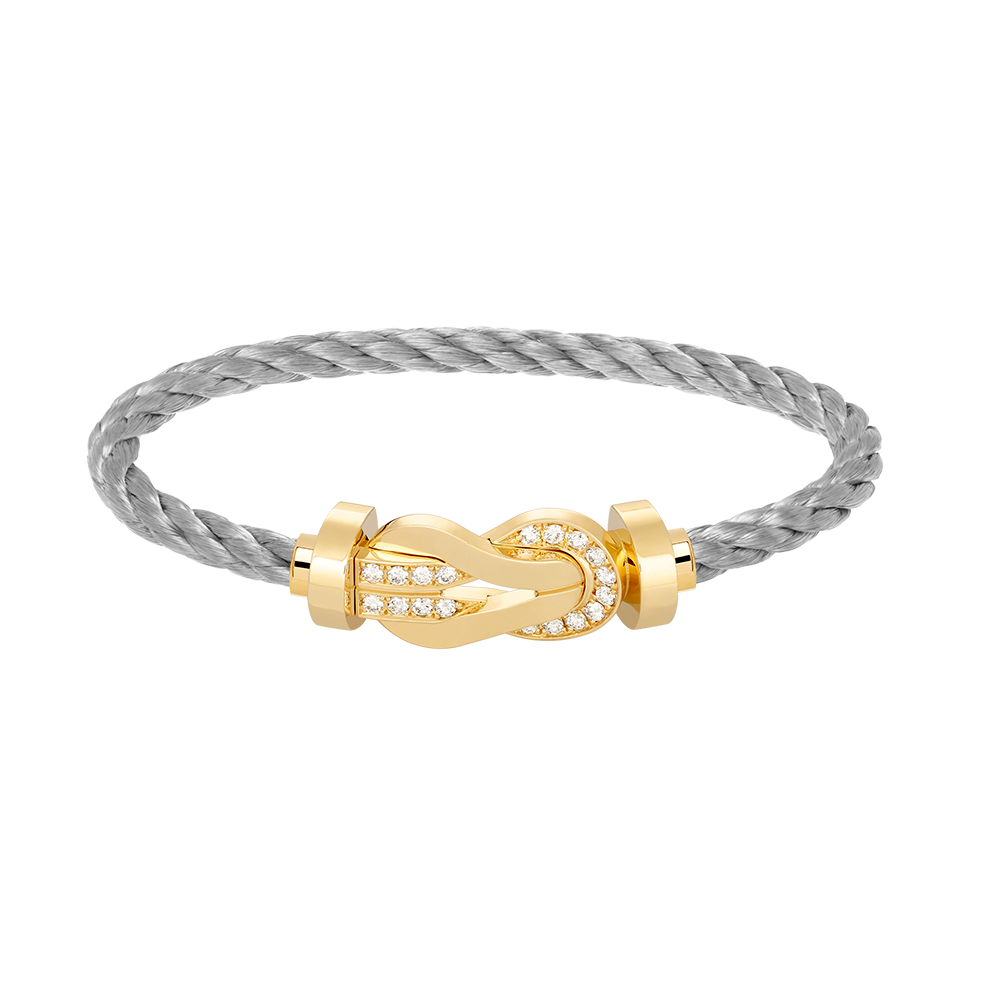[Lumi Jewelry]CHANCE LARGE 8 FIGURE BUCKLE HALF DIAMOND BRACELET GOLD
