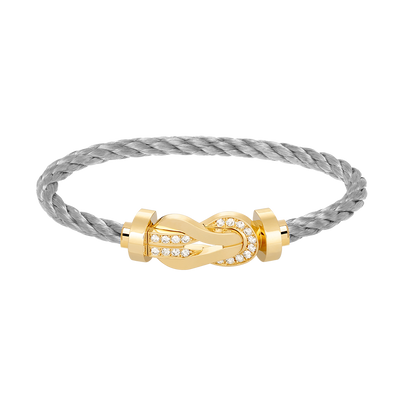 [Lumi Jewelry]CHANCE LARGE 8 FIGURE BUCKLE HALF DIAMOND BRACELET GOLD