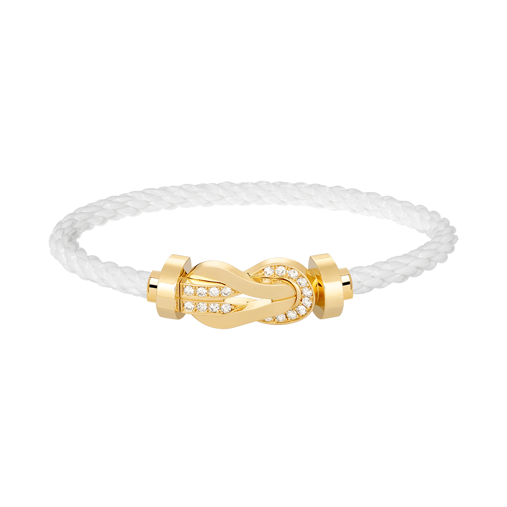 [Lumi Jewelry]CHANCE LARGE 8 FIGURE BUCKLE HALF DIAMOND BRACELET GOLD