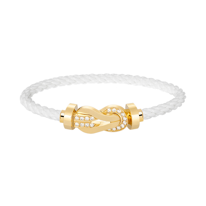 [Lumi Jewelry]CHANCE LARGE 8 FIGURE BUCKLE HALF DIAMOND BRACELET GOLD