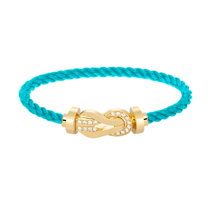 [Lumi Jewelry]CHANCE LARGE 8 FIGURE BUCKLE HALF DIAMOND BRACELET GOLD