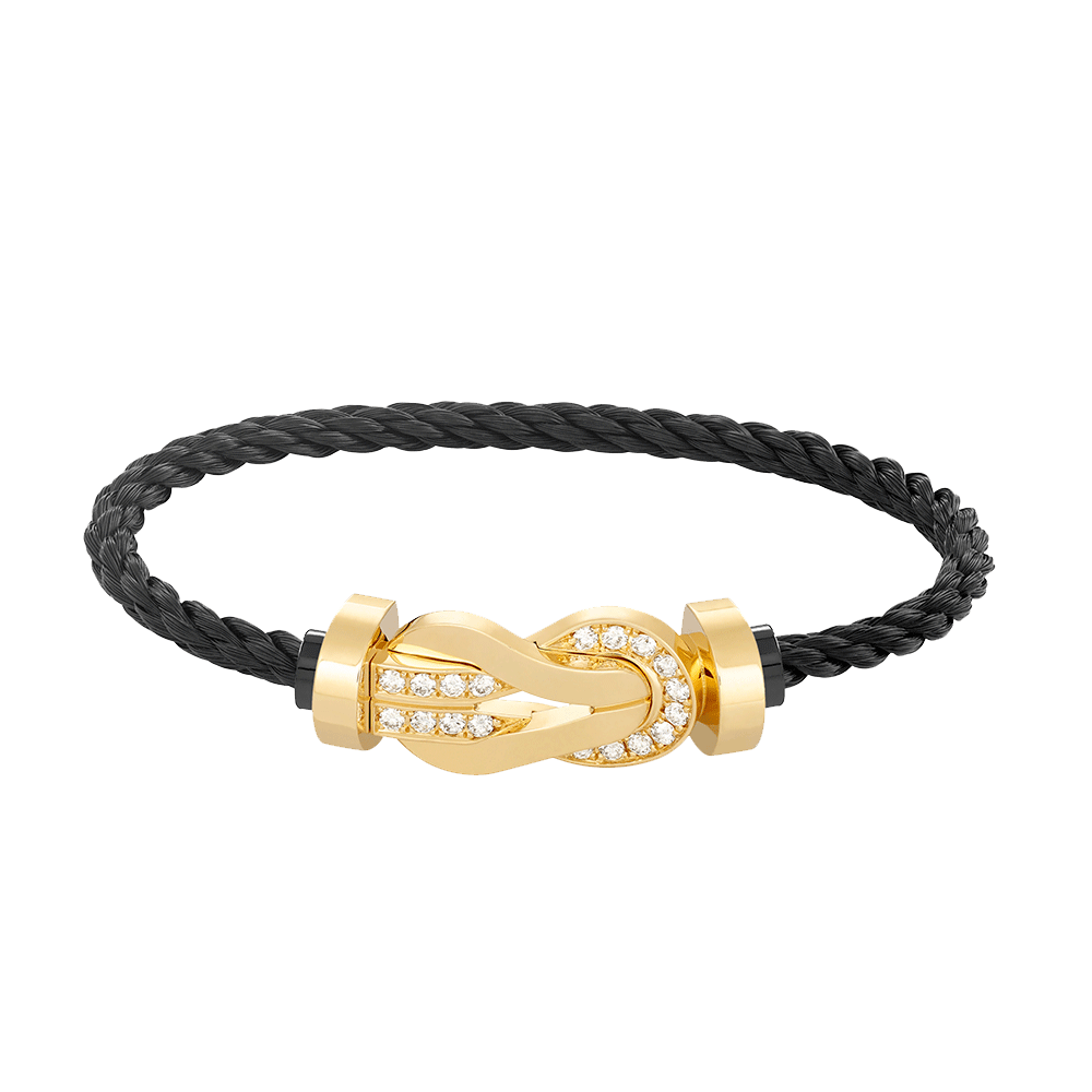 [Lumi Jewelry]CHANCE LARGE 8 FIGURE BUCKLE HALF DIAMOND BRACELET GOLD