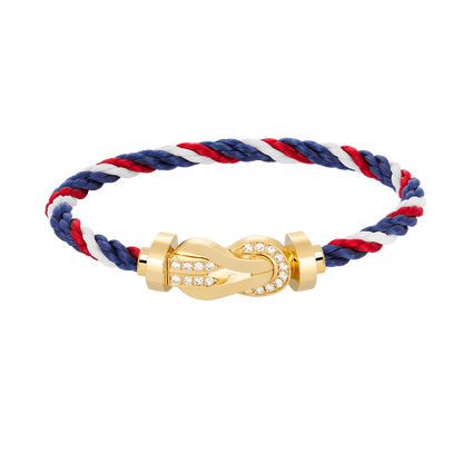 [Lumi Jewelry]CHANCE LARGE 8 FIGURE BUCKLE HALF DIAMOND BRACELET GOLD