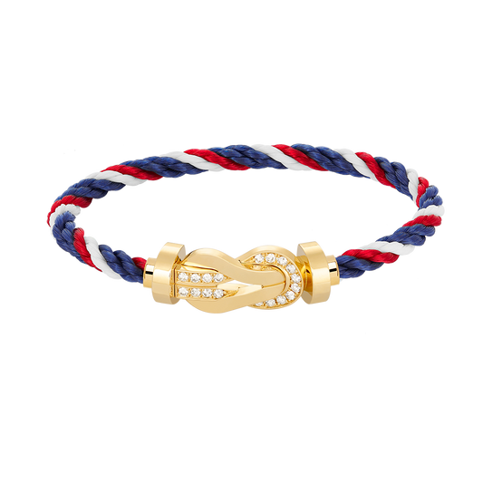 [Lumi Jewelry]CHANCE LARGE 8 FIGURE BUCKLE HALF DIAMOND BRACELET GOLD