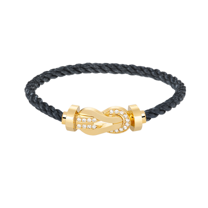 [Lumi Jewelry]CHANCE LARGE 8 FIGURE BUCKLE HALF DIAMOND BRACELET GOLD