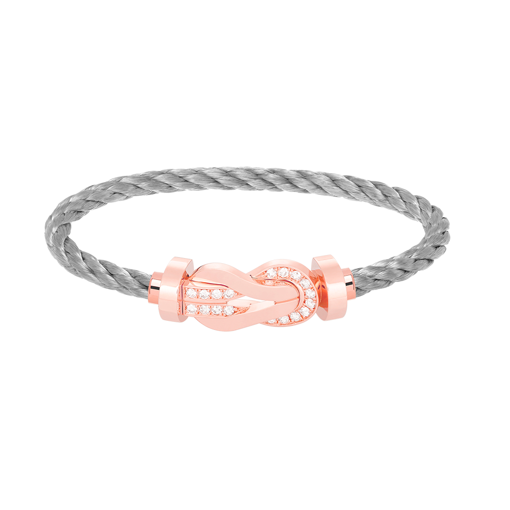 [Lumi Jewelry]CHANCE LARGE 8 FIGURE BUCKLE HALF DIAMOND BRACELET ROSE GOLD