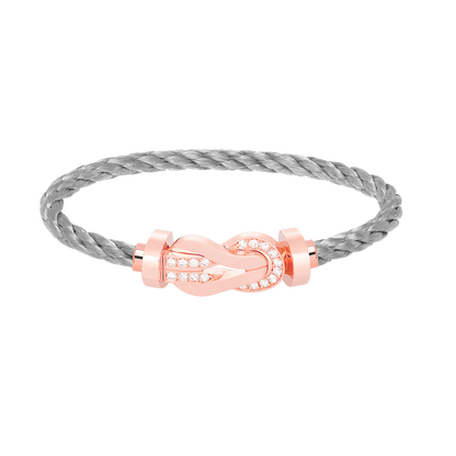 [Lumi Jewelry]CHANCE LARGE 8 FIGURE BUCKLE HALF DIAMOND BRACELET ROSE GOLD
