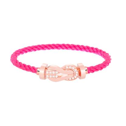 [Lumi Jewelry]CHANCE LARGE 8 FIGURE BUCKLE HALF DIAMOND BRACELET ROSE GOLD