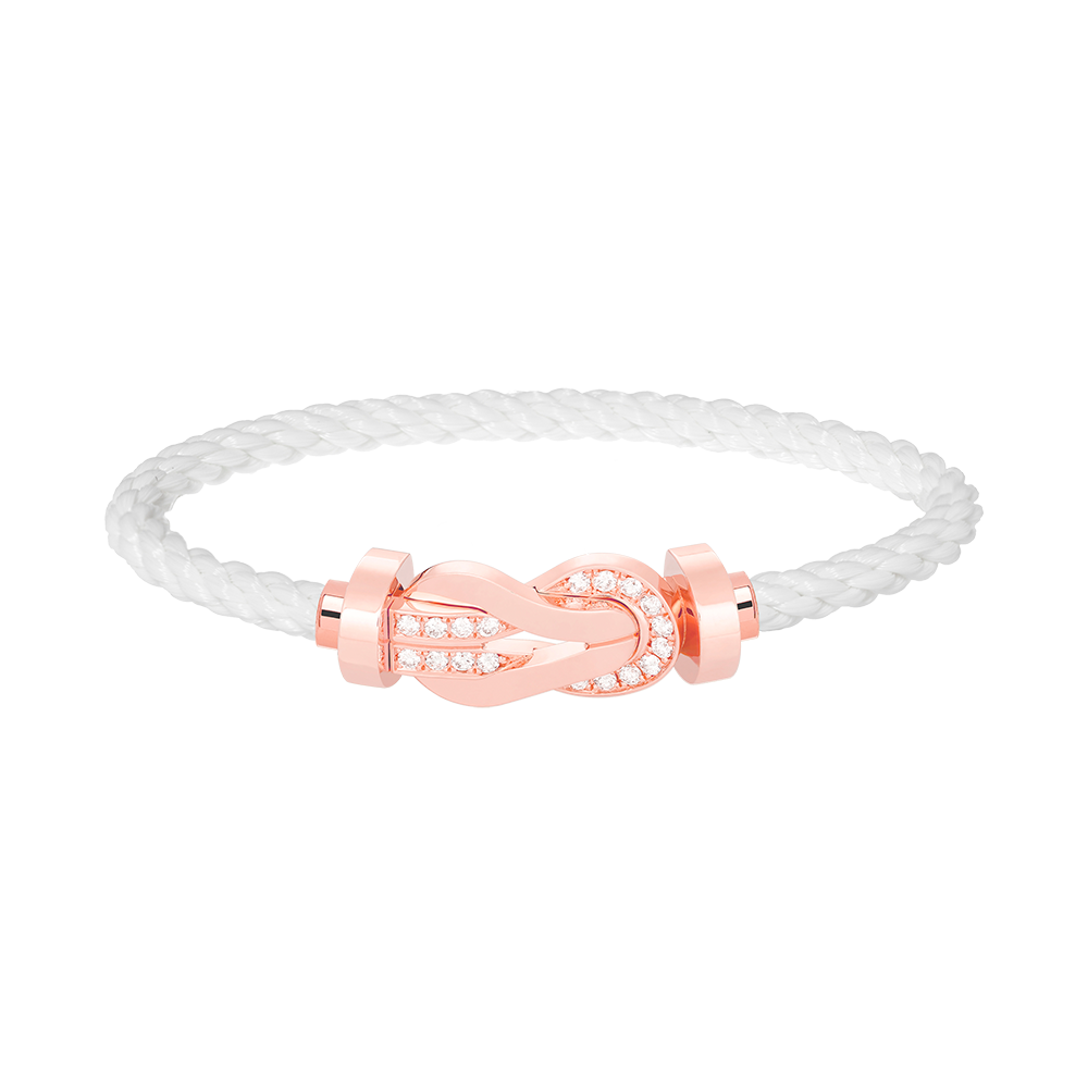 [Lumi Jewelry]CHANCE LARGE 8 FIGURE BUCKLE HALF DIAMOND BRACELET ROSE GOLD
