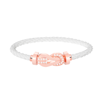 [Lumi Jewelry]CHANCE LARGE 8 FIGURE BUCKLE HALF DIAMOND BRACELET ROSE GOLD