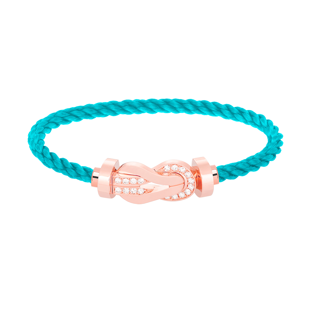 [Lumi Jewelry]CHANCE LARGE 8 FIGURE BUCKLE HALF DIAMOND BRACELET ROSE GOLD