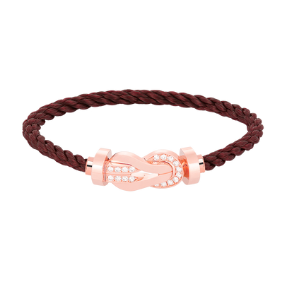 [Lumi Jewelry]CHANCE LARGE 8 FIGURE BUCKLE HALF DIAMOND BRACELET ROSE GOLD