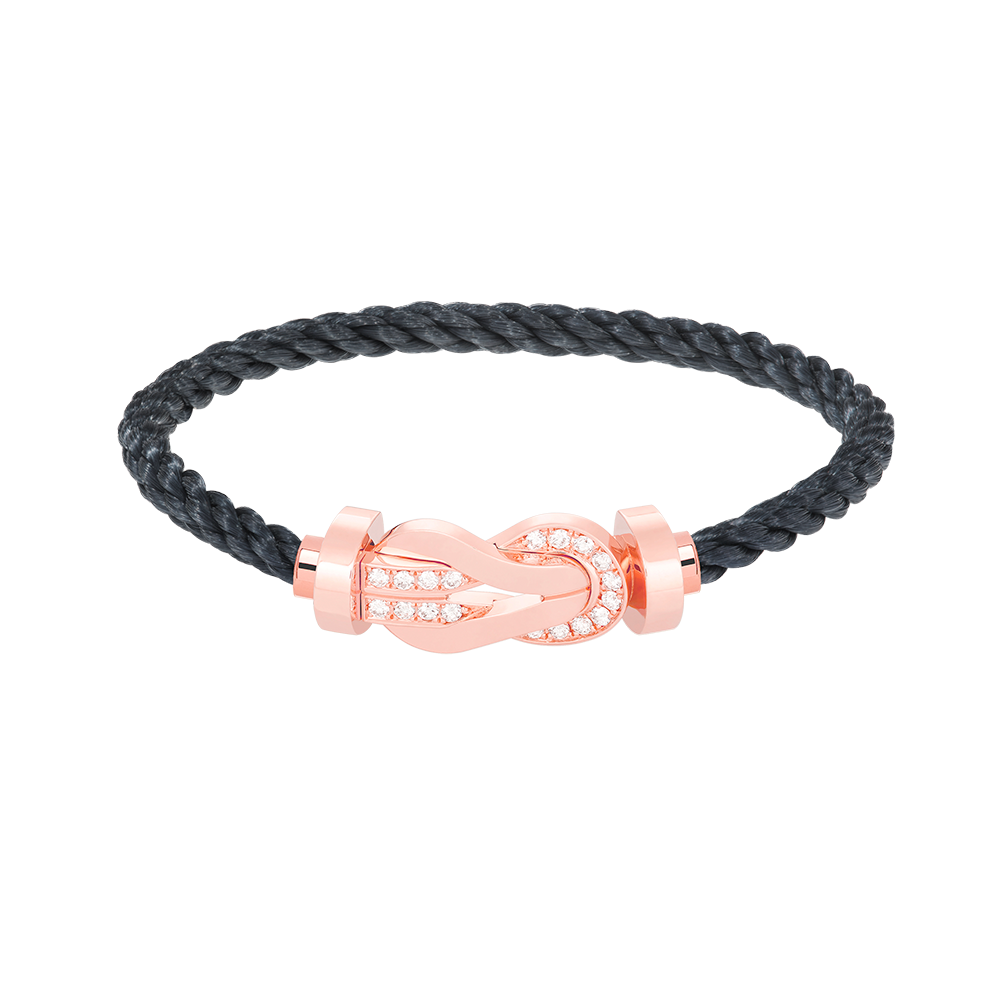 [Lumi Jewelry]CHANCE LARGE 8 FIGURE BUCKLE HALF DIAMOND BRACELET ROSE GOLD