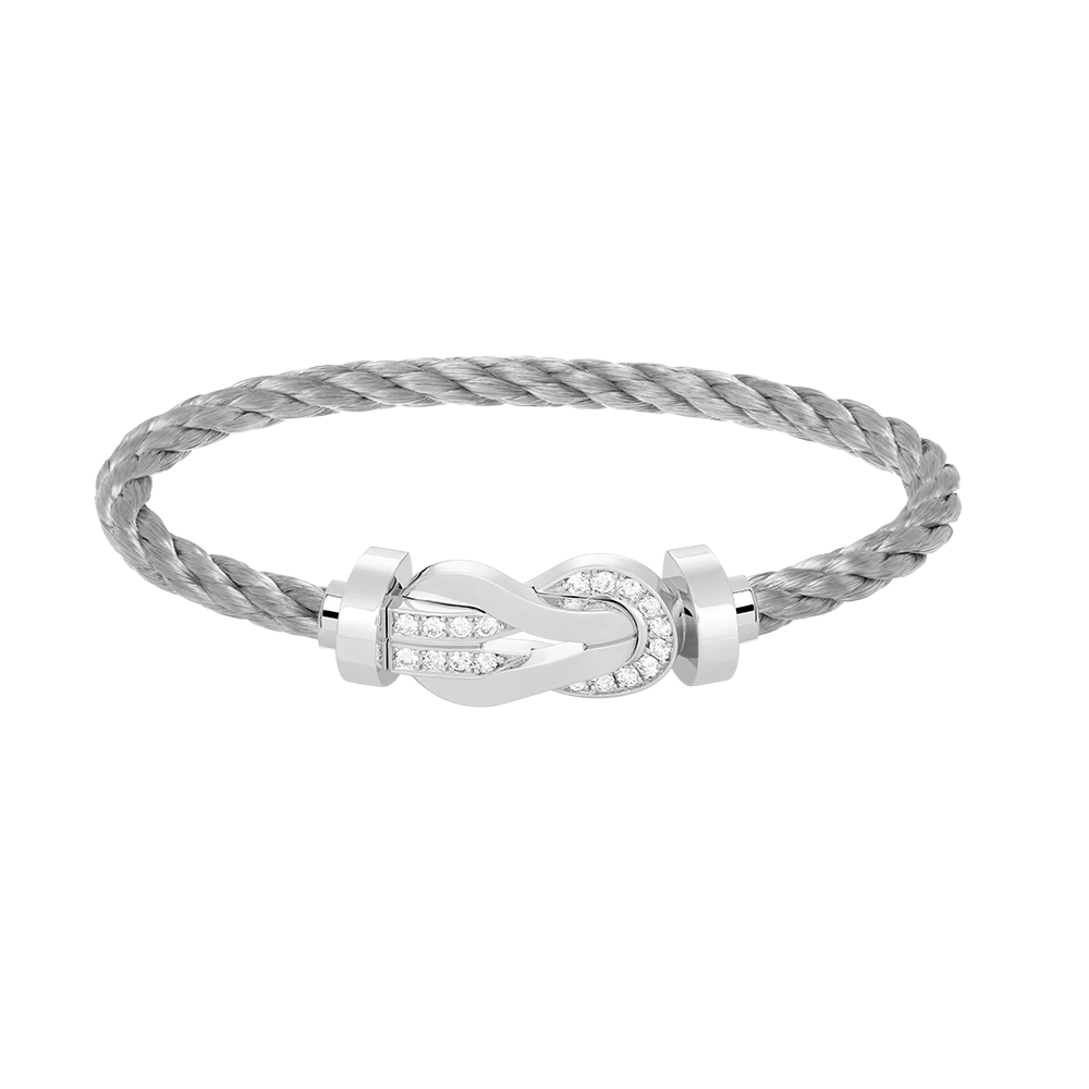 [Lumi Jewelry]CHANCE LARGE 8 FIGURE BUCKLE HALF DIAMOND BRACELET SILVER