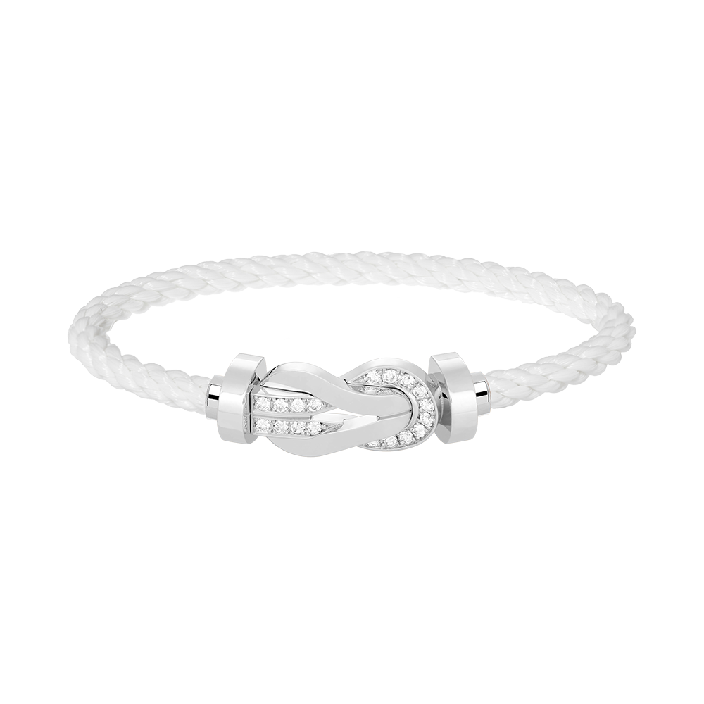 [Lumi Jewelry]CHANCE LARGE 8 FIGURE BUCKLE HALF DIAMOND BRACELET SILVER