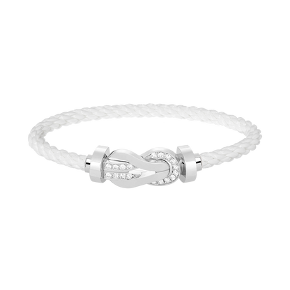 [Lumi Jewelry]CHANCE LARGE 8 FIGURE BUCKLE HALF DIAMOND BRACELET SILVER