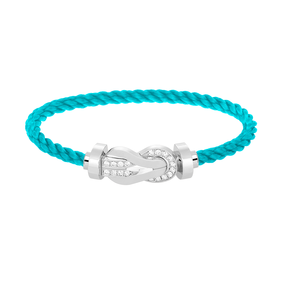 [Lumi Jewelry]CHANCE LARGE 8 FIGURE BUCKLE HALF DIAMOND BRACELET SILVER