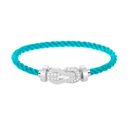 [Lumi Jewelry]CHANCE LARGE 8 FIGURE BUCKLE HALF DIAMOND BRACELET SILVER