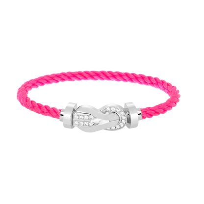 [Lumi Jewelry]CHANCE LARGE 8 FIGURE BUCKLE HALF DIAMOND BRACELET SILVER