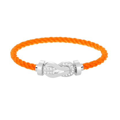 [Lumi Jewelry]CHANCE LARGE 8 FIGURE BUCKLE HALF DIAMOND BRACELET SILVER