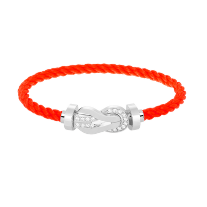 [Lumi Jewelry]CHANCE LARGE 8 FIGURE BUCKLE HALF DIAMOND BRACELET SILVER