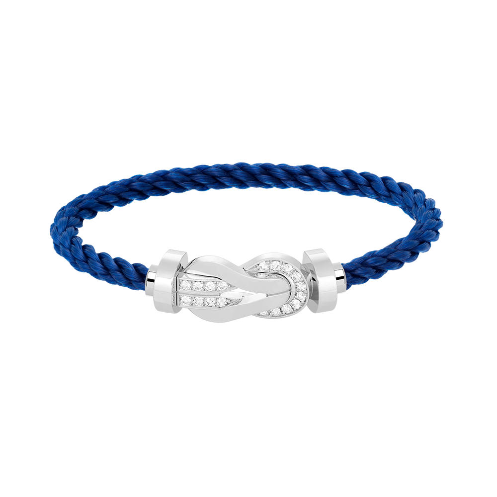 [Lumi Jewelry]CHANCE LARGE 8 FIGURE BUCKLE HALF DIAMOND BRACELET SILVER