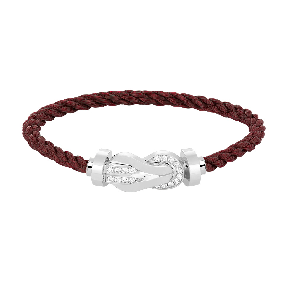 [Lumi Jewelry]CHANCE LARGE 8 FIGURE BUCKLE HALF DIAMOND BRACELET SILVER