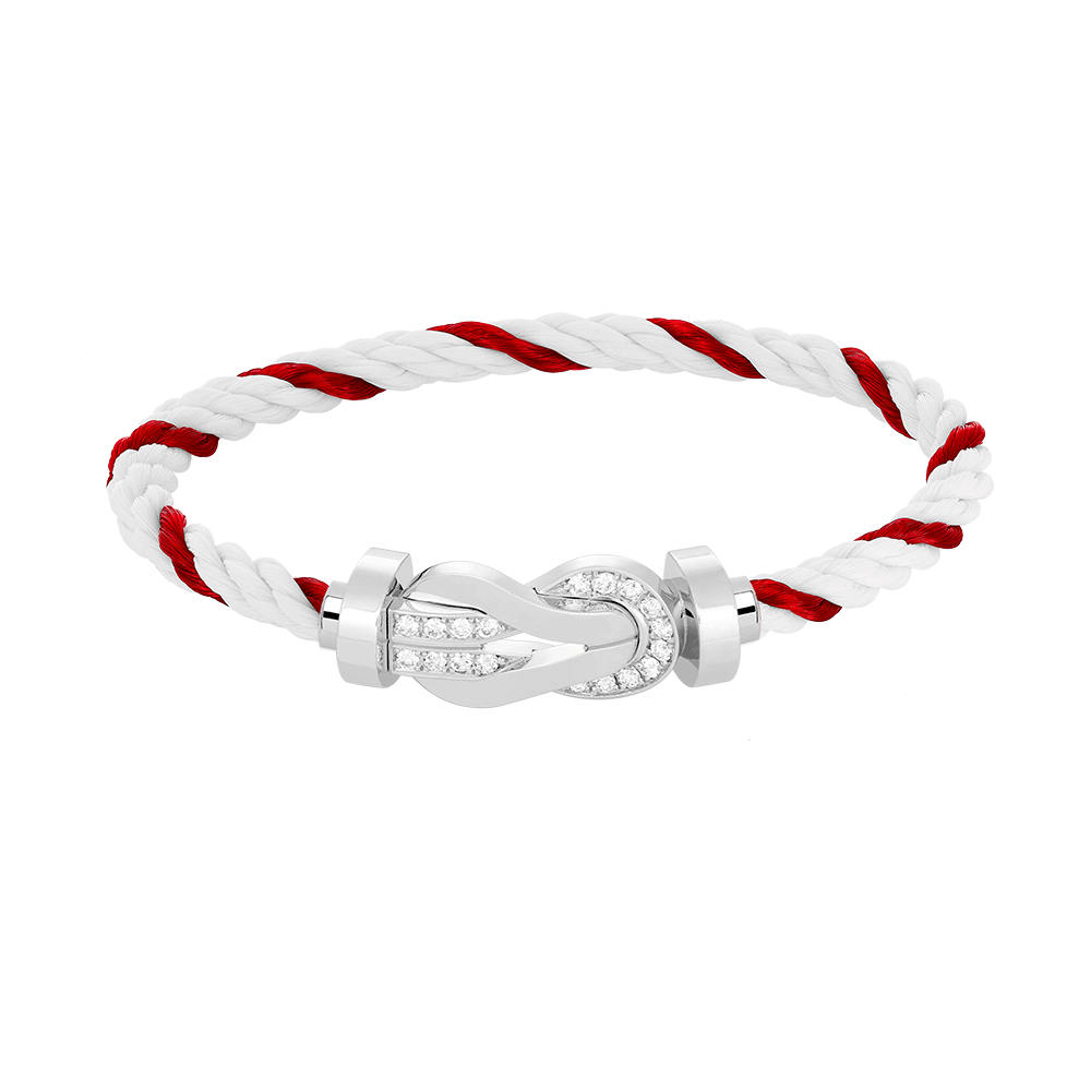 [Lumi Jewelry]CHANCE LARGE 8 FIGURE BUCKLE HALF DIAMOND BRACELET SILVER