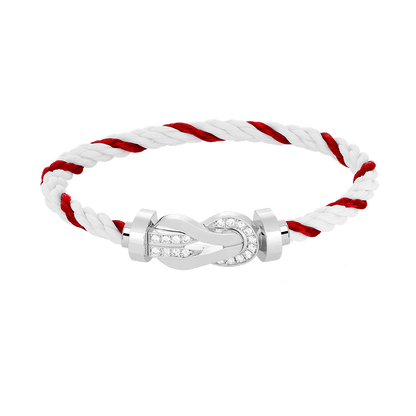 [Lumi Jewelry]CHANCE LARGE 8 FIGURE BUCKLE HALF DIAMOND BRACELET SILVER