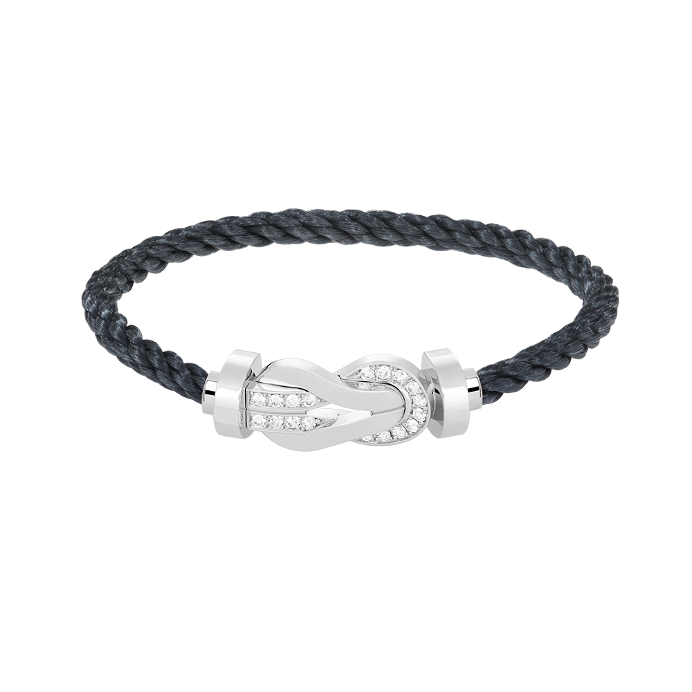 [Lumi Jewelry]CHANCE LARGE 8 FIGURE BUCKLE HALF DIAMOND BRACELET SILVER