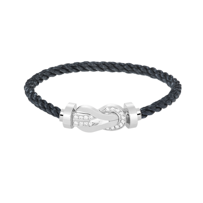 [Lumi Jewelry]CHANCE LARGE 8 FIGURE BUCKLE HALF DIAMOND BRACELET SILVER