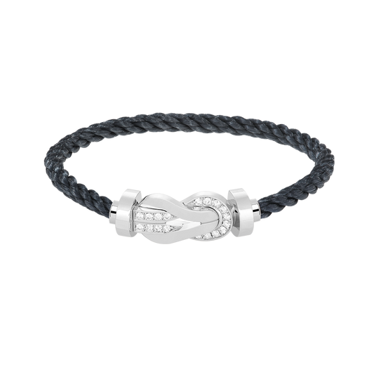[Lumi Jewelry]CHANCE LARGE 8 FIGURE BUCKLE HALF DIAMOND BRACELET SILVER