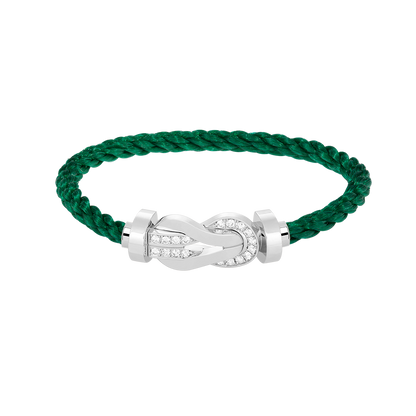 [Lumi Jewelry]CHANCE LARGE 8 FIGURE BUCKLE HALF DIAMOND BRACELET SILVER
