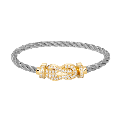 [Lumi Jewelry]CHANCE LARGE 8 FIGURE BUCKLE FULLDIAMOND BRACELET GOLD