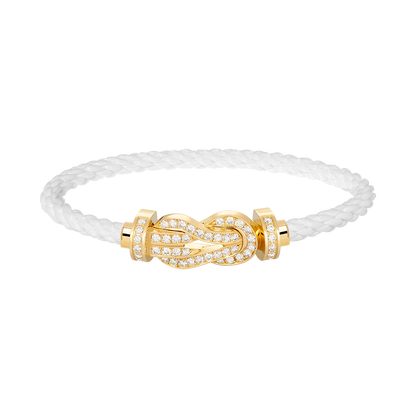 [Lumi Jewelry]CHANCE LARGE 8 FIGURE BUCKLE FULLDIAMOND BRACELET GOLD