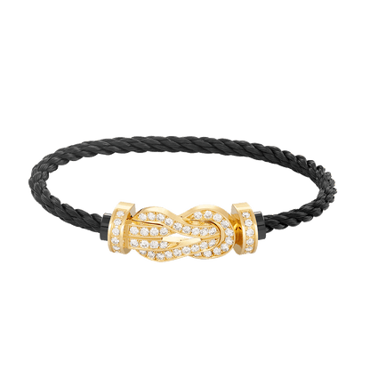 [Lumi Jewelry]CHANCE LARGE 8 FIGURE BUCKLE FULLDIAMOND BRACELET GOLD