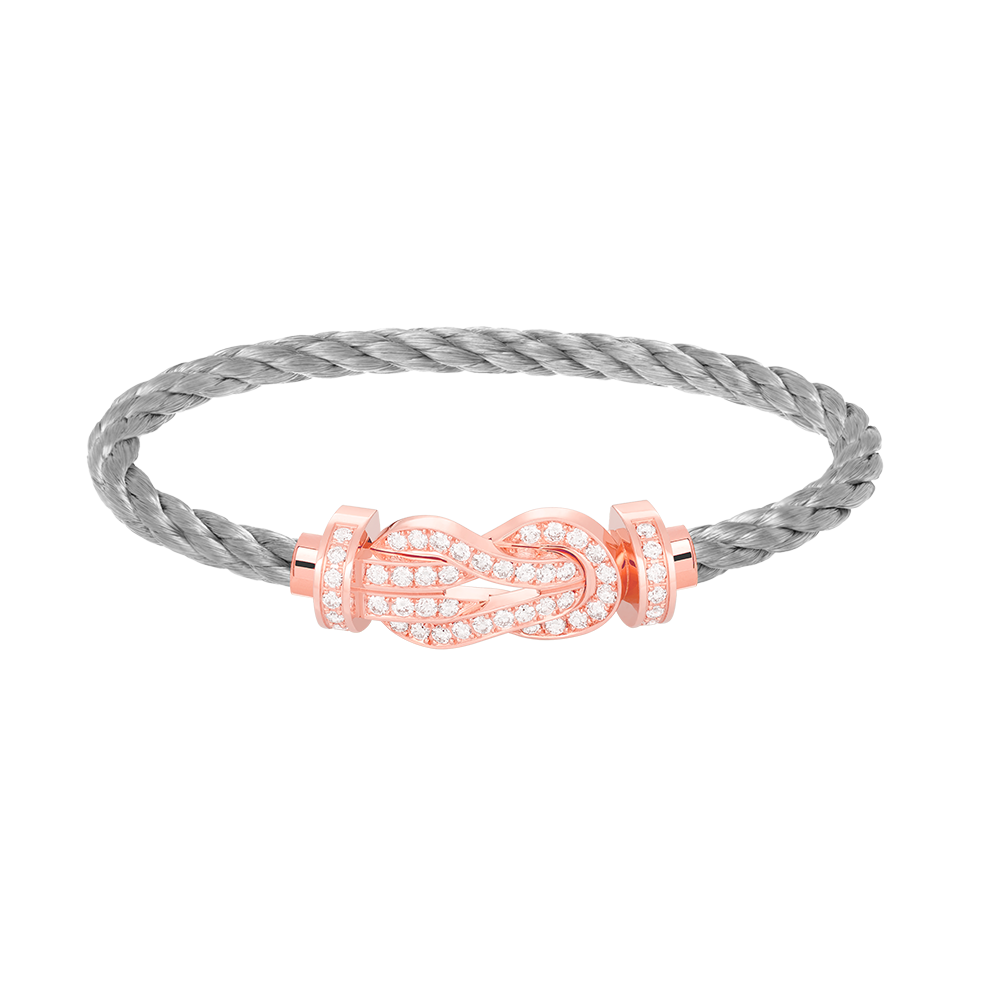 [Lumi Jewelry]CHANCE LARGE 8 FIGURE BUCKLE FULL DIAMOND BRACELET ROSE GOLD