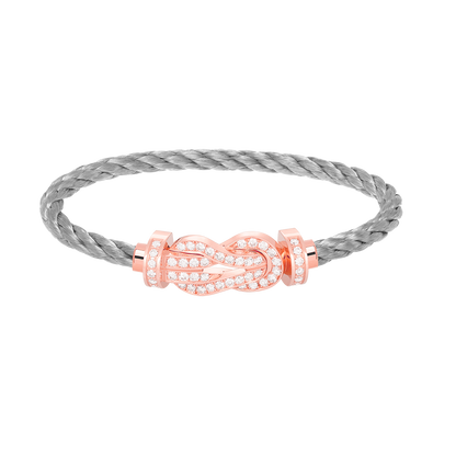 [Lumi Jewelry]CHANCE LARGE 8 FIGURE BUCKLE FULL DIAMOND BRACELET ROSE GOLD