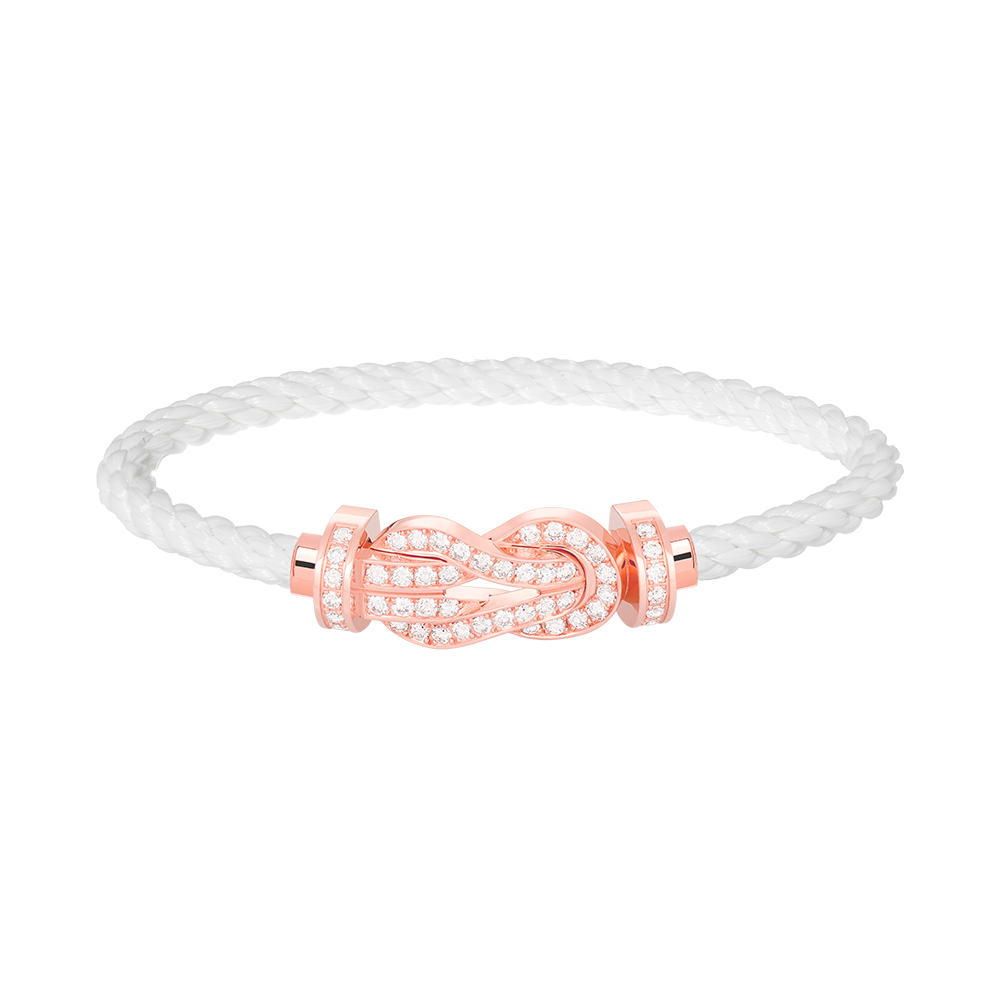 [Lumi Jewelry]CHANCE LARGE 8 FIGURE BUCKLE FULL DIAMOND BRACELET ROSE GOLD