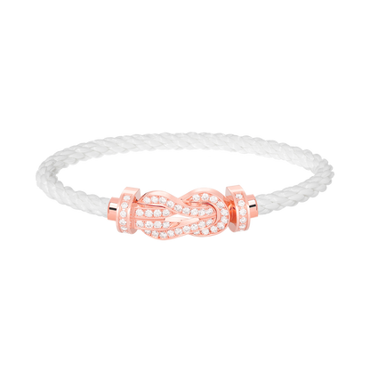 [Lumi Jewelry]CHANCE LARGE 8 FIGURE BUCKLE FULL DIAMOND BRACELET ROSE GOLD