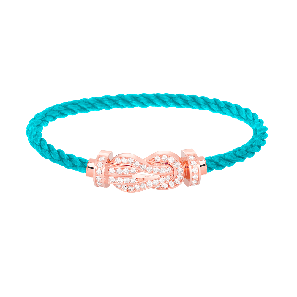 [Lumi Jewelry]CHANCE LARGE 8 FIGURE BUCKLE FULL DIAMOND BRACELET ROSE GOLD