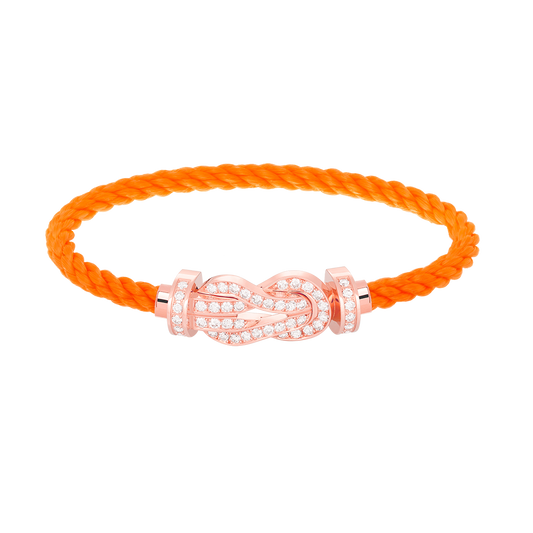[Lumi Jewelry]CHANCE LARGE 8 FIGURE BUCKLE FULL DIAMOND BRACELET ROSE GOLD