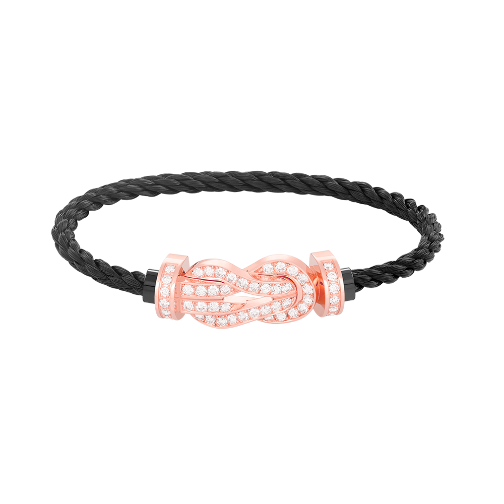 [Lumi Jewelry]CHANCE LARGE 8 FIGURE BUCKLE FULL DIAMOND BRACELET ROSE GOLD