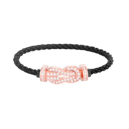 [Lumi Jewelry]CHANCE LARGE 8 FIGURE BUCKLE FULL DIAMOND BRACELET ROSE GOLD