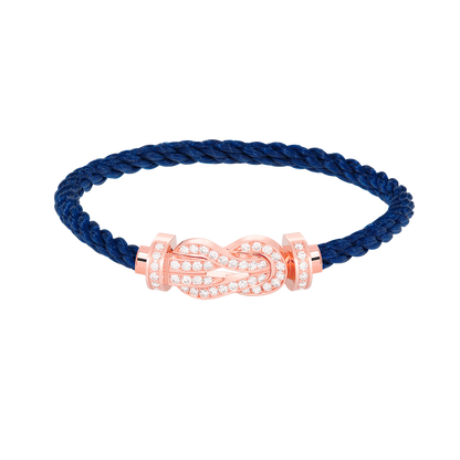 [Lumi Jewelry]CHANCE LARGE 8 FIGURE BUCKLE FULL DIAMOND BRACELET ROSE GOLD