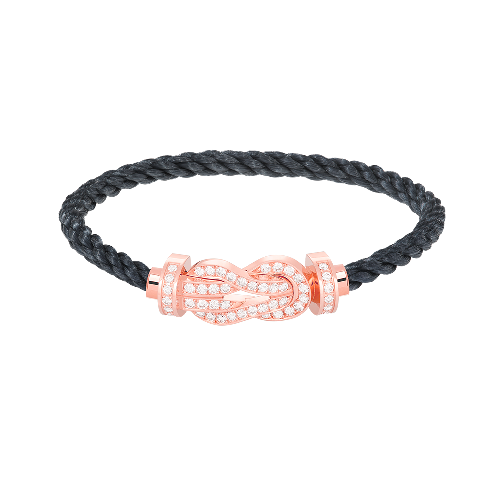 [Lumi Jewelry]CHANCE LARGE 8 FIGURE BUCKLE FULL DIAMOND BRACELET ROSE GOLD